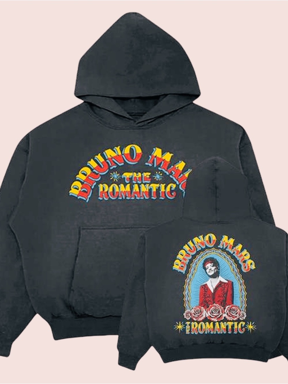 Bruno Mars 'The Romantic' Black Graphic Hoodie